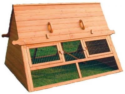 Conejera de madera triangular para roedores