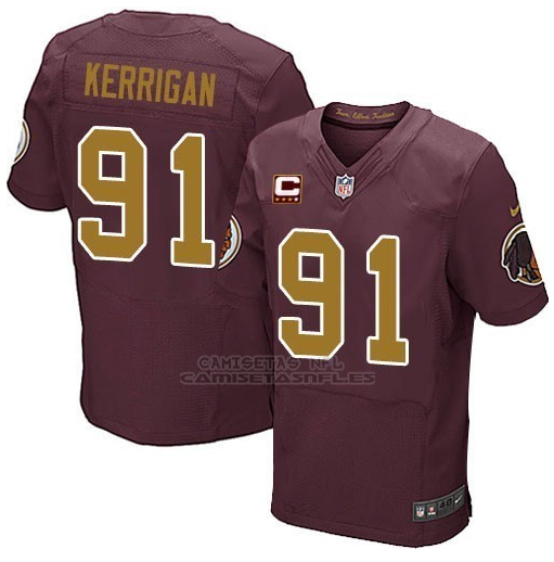 Camiseta Washington Redskins Kerrigan Apagado Rojo  