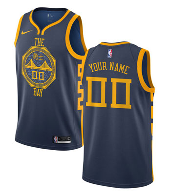 Camiseta Golden State Warriors Nike Personalizada Ciudad Negro
