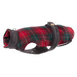 Abrigo para perros con estampado a cuadros College rojo