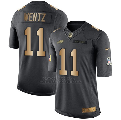 Camiseta Philadelphia Eagles Wentz Negro 2016  